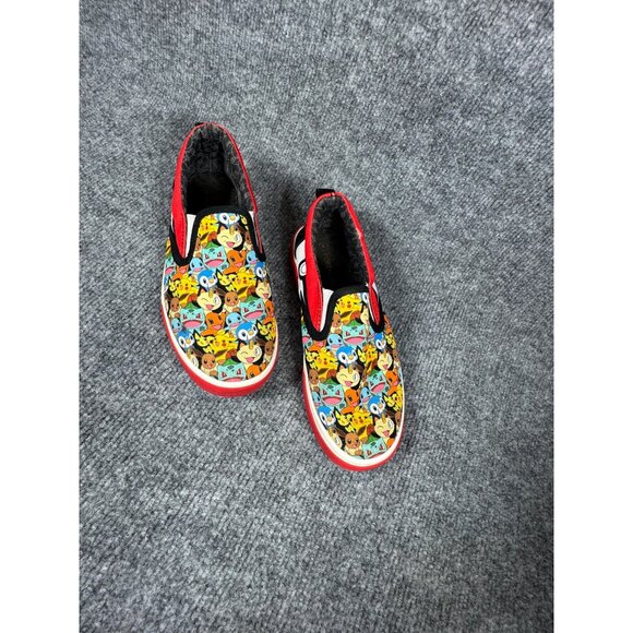 Pokemon-Themed Slip-On Shoes 4Y Ground Up Multicolor Design Red Sole Casual Kids - Picture 5 of 16